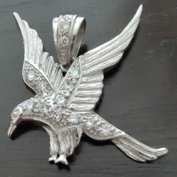 925 Sterling Silver Eagle Pendant - Picture 2 of 8